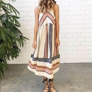 Eliana - Casual Striped Dress (milk & choco)